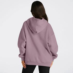 À la mode femmes pleine fermeture éclair à capuche coton polaire vêtements de sport décontractés sur mesure - Product Image 2