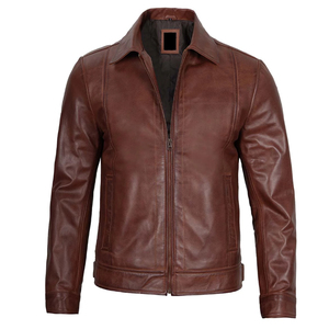 Veste en cuir de vachette véritable de buffle personnalisable pour hommes Veste d'hiver Fabriquée à Sialkot, tissu en toile du Pakistan - Product Image 3