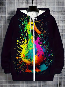 Sudaderas con cremallera con impresión 3D animal de alta calidad para hombres y unisex - Product Image 3