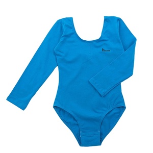 Vente en gros de justaucorps de ballet à manches longues pour filles, en coton et élasthanne, vêtements de danse, tenue d'entraînement de gymnastique, douce et confortable - Product Image 3