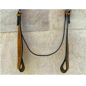 Cabezada Western de Cuero Marrón Premium con Diseño de Cesta Grabado a Mano, Duradera, para Caballos, Fabricada en India, Marca LLT - Product Image 3