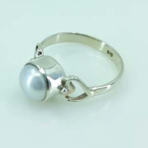 925 Sterling Silver Handmade Boho <b>Ring</b> Freshwater Pearl June Birthstone Jewelry Perfect Gift for Her Birthday or Anniversary - Product Image 3