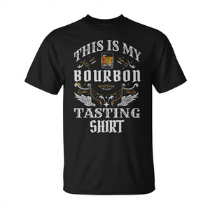Camiseta Bourbon Tasting negra para hombre, cuello redondo, manga corta, camiseta promocional - Product Image 2