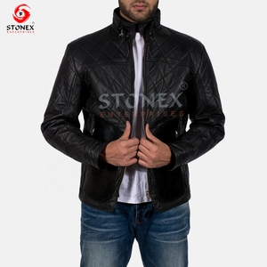 Venta caliente Chaqueta de cuero genuino ajustada para hombres Logotipo personalizable Chaqueta de lona de invierno más popular a un precio - Product Image 6