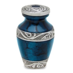 ของที่ระลึกจากโลหะเถ้ากระดูกของคนสุดคลาสสิกทำจากทองเหลืองสายรัดแกะสลักสีน้ำเงินพร้อมของชำร่วย - Product Image 1