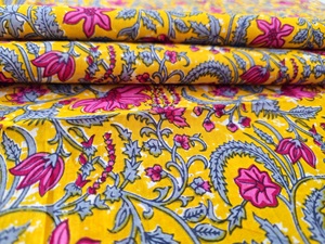 Jaune rose Floral bloc imprimé tissu draperie intérieur tissu pour rideau oreiller couture Accent décor à la maison salon chambre - Product Image 4