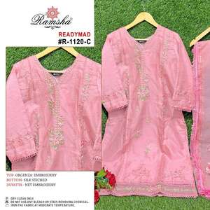 Costume pakistanais en organza prêt à l'emploi de qualité standard pour la fête de mariage et les occasions spéciales de l'Inde - Product Image 4