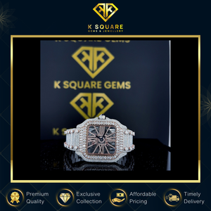 Vente incroyable, qualité supérieure, montre analogique carrée de luxe, acier inoxydable, quartz automatique, verre saphir résistant à l'eau, moissanite - Product Image 6