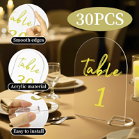 Support de numéro de table rectangulaire en acrylique moderne, durable, simple et écologique, personnalisable OEM/ODM avec lettres 3D pour mariages