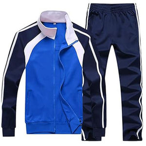 Vêtements de sport décontractés pour hommes, imprimés, respirants, coupe-vent, survêtement à manches longues, fermeture éclair intégrale, tenue de course à pied en 2 pièces - Product Image 2