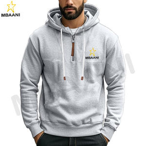 Pull à capuche en polaire pour hommes, manches longues, fermeture éclair, mode. - Product Image 1