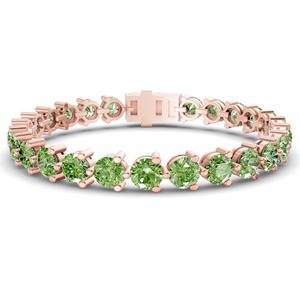 Lagoon Ocean Green Round Lab Grown Diamond Tennis Bracelet 2 Ct Tw VS Clarity 69 Diamonds 14K <b>Solid</b> <b>Gold</b> Coastal Hue Sparkle - Product Image 2