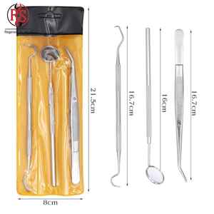 Kit d'examen dentaire, miroir de blanchiment des dents, cure-dent, pinces, ensemble d'examen de base pour dentiste, 3 pièces - Product Image 4