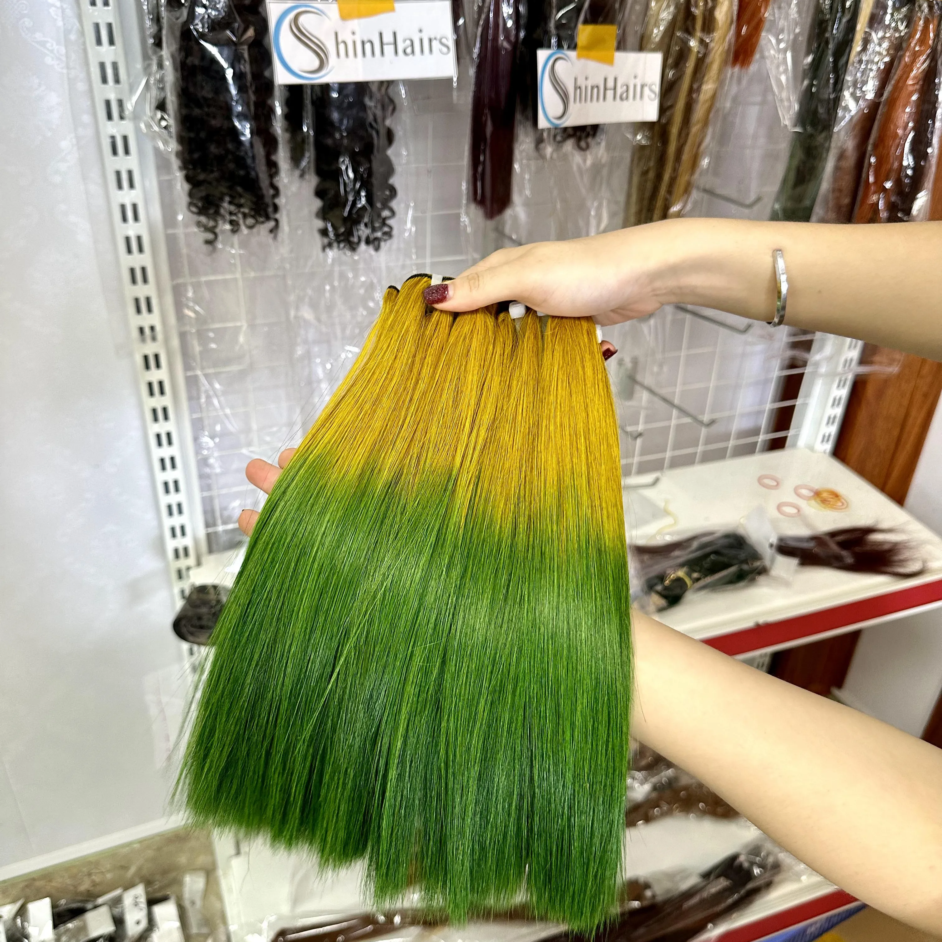 Hochwertige Highlight Bundle Mix Farbe Haar verlängerungen Ombre Blonde Highlight Bundles mit Verschluss aus Vietnam