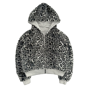 Sweat à capuche léopard QUICKSHOW Streetwear, tissu double face, fermeture éclair, couleur contrastée, camouflage, sweat à capuche réversible, fermeture éclair, sweat à capuche ample pour hommes - Product Image 5