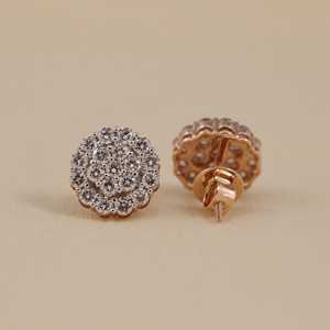 Pendientes de Diamantes Cultivados en Laboratorio, Corte Redondo, 2.09 TCW, Claridad VS1, Oro de 10KT/14KT/18KT o Plata de Ley - Product Image 2