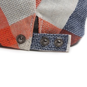 Nouveau multicolore Plaid béret femmes décontracté pare-soleil plat chapeau Vintage mode bérets hommes gavroche casquettes été bouton réglable - Product Image 6