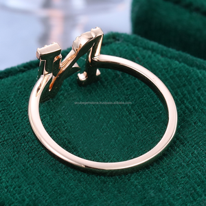 Personalizable inicial 'N' 925 anillo de plata esterlina CZ moissanita diamante chapado en oro rosa exquisito regalo de compromiso de boda - Product Image 6