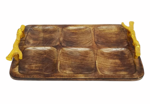 Bandeja de servicio de madera y aluminio de calidad moderna para té, café, Chocolate, para el hogar, hoteles, bodas de Ramadán, ocasiones de Diwali - Product Image 5