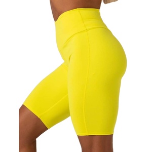 Pantalones cortos de gimnasia de verano personalizados al por mayor para damas casual transpirable secado rápido cintura elástica poliéster/algodón color sólido caliente - Product Image 4