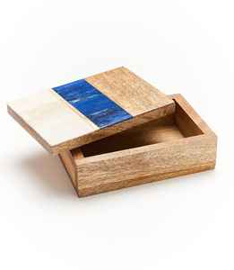 Resin and <b>wood</b> Jewelry Box with Bone Inlay Polished Nautical Love Style for Home Decoration by faizacraft - Product Image 3