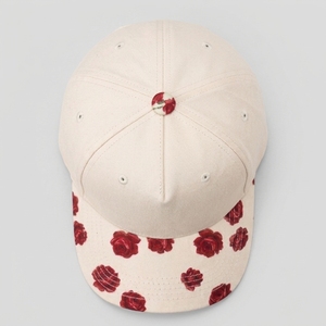 Casquette de baseball vintage style urbain à 5 panneaux, visière florale rose rouge, personnalisable, décontractée, unisexe, 100 % coton, ajustable pour toutes les saisons - Product Image 6