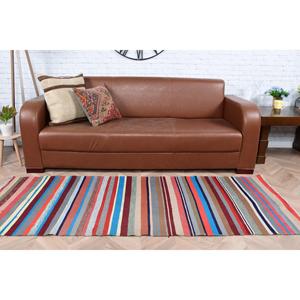 Alfombra Turca Vintage de 2.6x6.9 pies, Alfombra de Lana Azul Kilim - Product Image 5