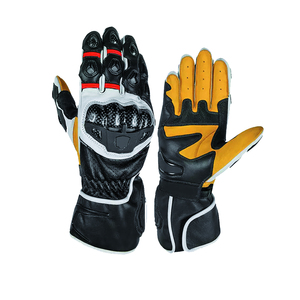 Gants de course de moto en cuir professionnels avec logo personnalisé Gants de motard de protection noirs Anti-dérapant Respirant OEM Gear - Product Image 2