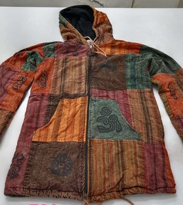 Chaqueta de invierno con capucha de retales Hippie, Sudadera con capucha de lana holgada de gran tamaño Vintage étnica, para hombres y mujeres, Festival bohemio M L XL - Product Image 2