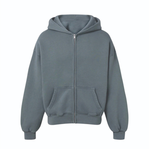 Sweat à capuche zippé décontracté pour homme 100 % coton, avec logo personnalisé, coupe ample et régulière, en tissu polaire thermique pour l'hiver, taille OEM - Product Image 1
