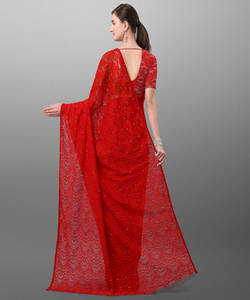 Sari de trabajo de piedra geométrica de diseñador para un aspecto contemporáneo Sari de Surat al por mayor con detalles de pelea para compras al por mayor - Product Image 5