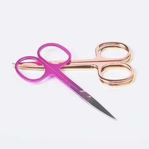 Ciseaux pour poils de nez Mini tête ronde en acier inoxydable tondeuse de beauté tondeuse à poils de nez Portable ergonomie coupe-poils de nez - Product Image 3