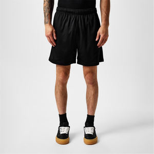 Short en maille noire pour hommes de haute qualité avec poches latérales Ceinture élastique douce pour l'entraînement ou le style Streetwear quotidien - Product Image 1
