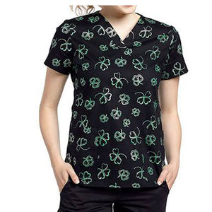 2025 último impreso cuello en V suave médico Scrubs Hospital impreso Scrubs uniforme de enfermera Unisex impreso flor clínica uniforme mujeres - Product Image 5