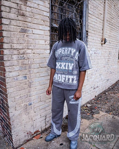 Ropa de calle personalizada de alta calidad para hombre, Camisetas estampadas de gran tamaño, chándales de algodón térmico de lana duradera, conjuntos de camisetas para hombre - Product Image 4