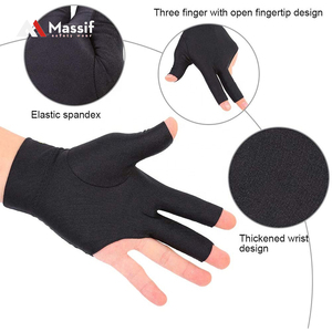 Guantes de billar Transpirable cómodo 3 dedos Snooker Billar artículos deportivos guantes de piscina - Product Image 2