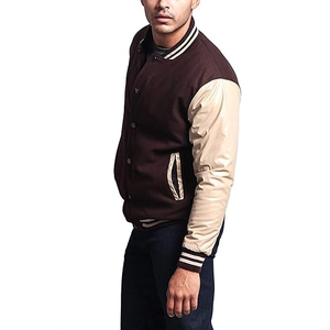 Conçu sur mesure 100% laine patchs collège hommes Baseball Varsity veste bouton col montant hiver brodé Varsity veste - Product Image 3