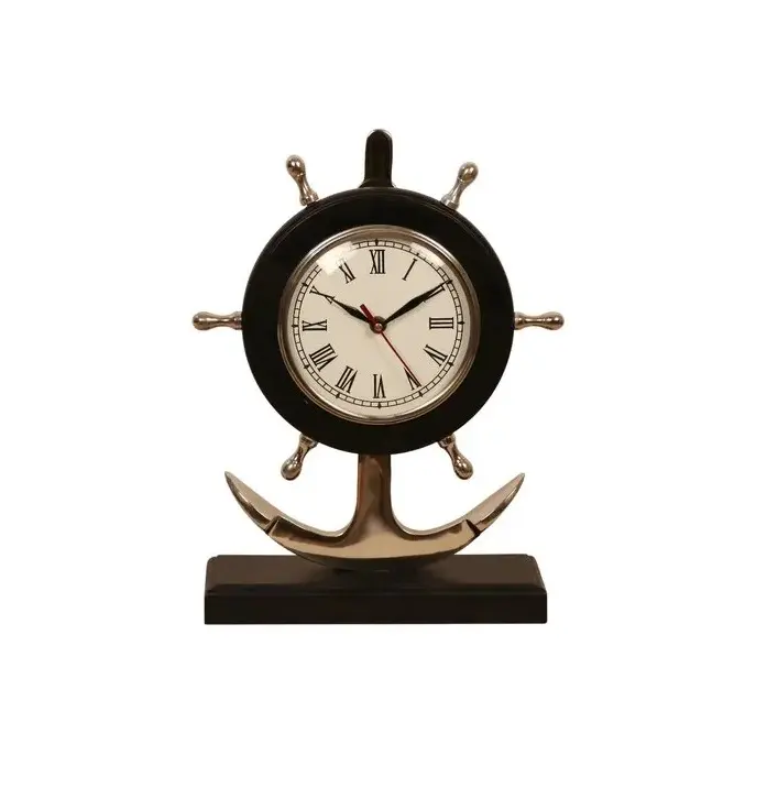 Nouvelle horloge de bureau en forme d'ancre pour la vaisselle, nouvelle horloge de bureau avec Base en marbre, nouvelle horloge de bureau en métal pour la décoration de Table de la maison