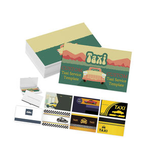 พิมพ์นามบัตรแบบกําหนดเองของคุณเพื่อความสําเร็จพร้อมโลโก้ สองด้านธีมโยคะสําหรับทุกเพศแม่แบบบริการรถแท็กซี่ - Product Image 1