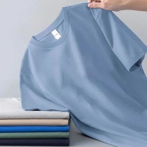 OEM Logo personnalisé Conception de gros été hommes à manches courtes en jersey de coton lâche solide vierge décontracté T-shirts pour hommes - Product Image 4