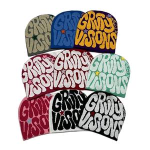 Nouveau concepteur hiver chaud fibre acrylique Jacquard Beanie chapeau broderie personnalisée imprimé à la mode Y2K à la mode lettre Beanie chapeau - Product Image 6