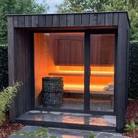 Sauna Sec et Hammam à Vapeur pour 10 Personnes, avec Brûleur à Bois et Drainage des Ganglions, Maison Préfabriquée Rocky Balboa