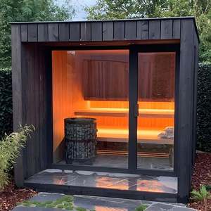 Sauna de vapor y sauna seca de leña para 10 personas, con función de quemador de leña y drenaje linfático, tipo Hammam y Baño Turco, modelo Rocky Balboa, <span class=keywords><strong>Casa</strong></span> Prefabricada - Product Image 6