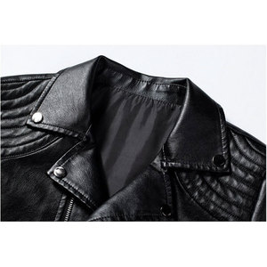 Vente en gros de vêtements d'extérieur de moto motard blanc de haute qualité Veste pour homme en cuir PU à la mode Veste à effet véritable sur le devant et les manches - Product Image 3