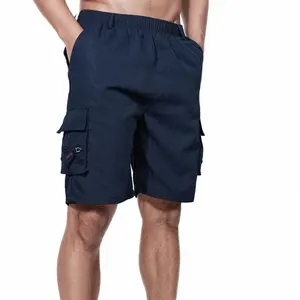 Men's Cargo <b>Shorts</b> Oversized Summer Outdoor Jogging <b>Sweatpants</b> Elastic Mid 100% Cotton Trendy Multi-Pockets Large Size Clothes - Product Image 3