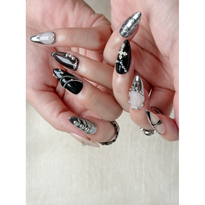 Uñas Postizas Gothic Majesty, Diseño Elegante para Arte de Uñas - Product Image 4