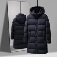 Veste d'hiver pour homme, doudoune parka, doudoune en duvet de canard blanc pour homme, à capuche, chaude, épaisse, longue, doudoune
