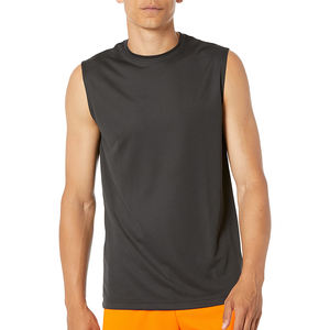 Débardeur en coton épais pour hommes en gros personnalisé uni blanc surdimensionné col rond 100% tricoté tissage conception personnalisable - Product Image 4