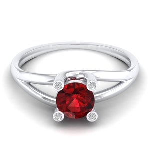 แหวนหมั้นเงินแท้ 925 ประดับพลอยโกเมน REYES หรูหรา ราคาขายส่ง ของขวัญแต่งงาน โมอิสซาไนต์ เครื่องประดับชั้นดี - Product Image 1