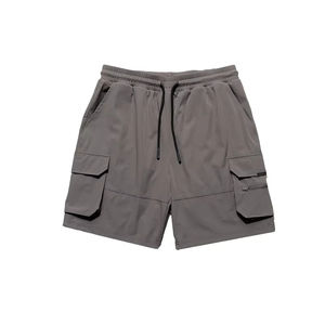 Short de sport décontracté d'été en rayonne pour hommes Short de sport respirant Streetwear solide Fermeture à taille élastique Short cargo d'entraînement de course à pied - Product Image 4